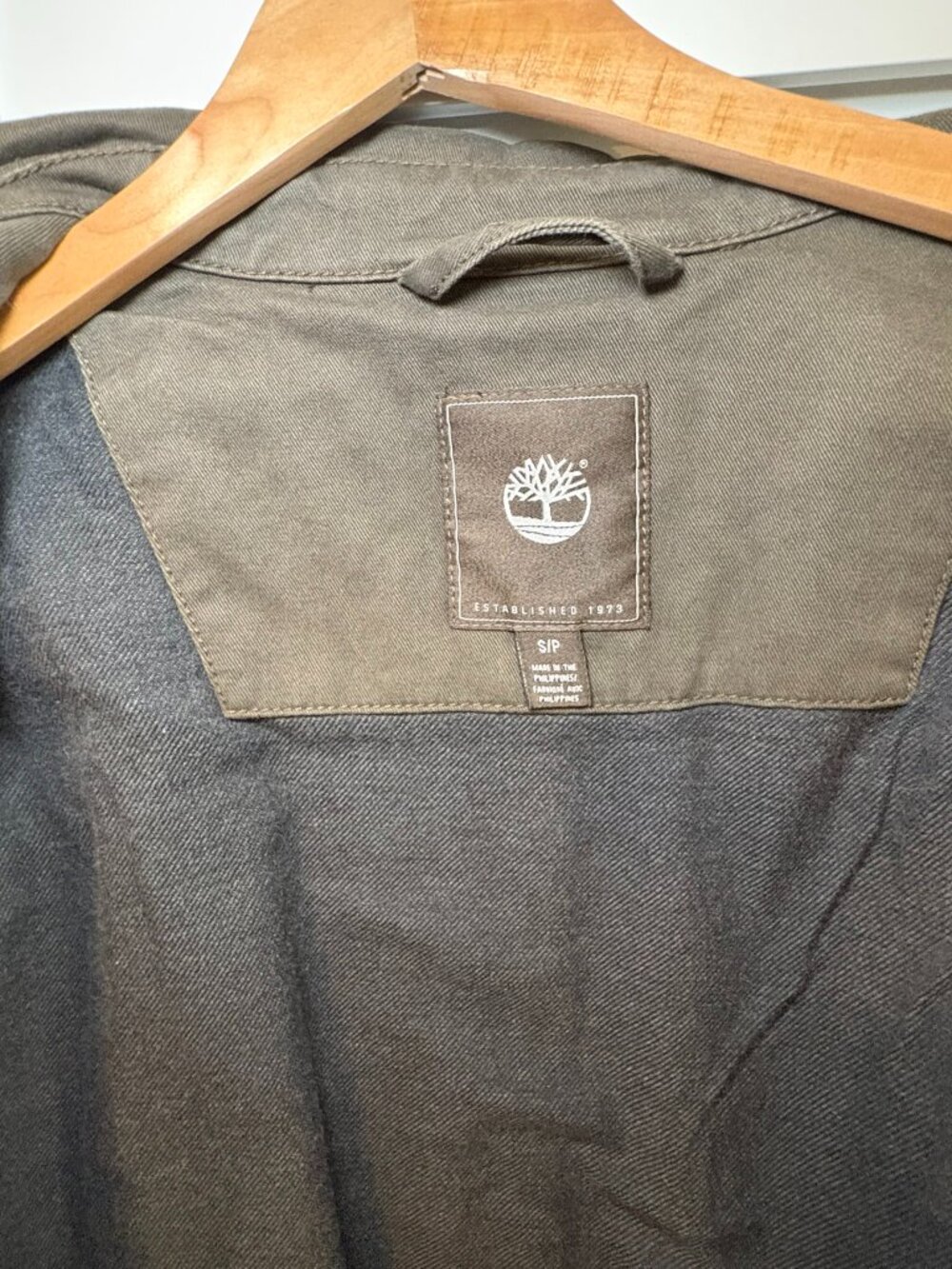 Timberland Olive Cotton Utility Field Fall Jacket Drawstring Waist Size S - Picture 13 of 16